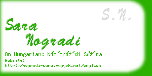 sara nogradi business card